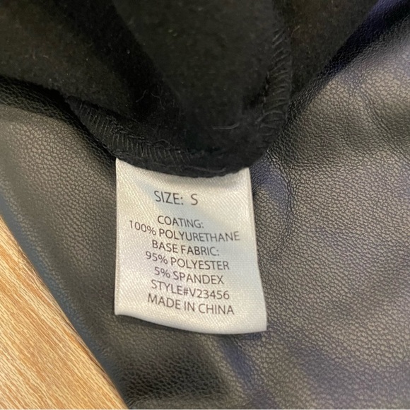 NWT Fashion Nova Black Faux Leather Flare Pants Size Small - Picture 6 of 11